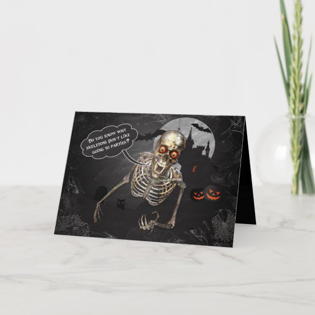 Tarjeta Halloween, Chiste de Skeleton (Anverso)