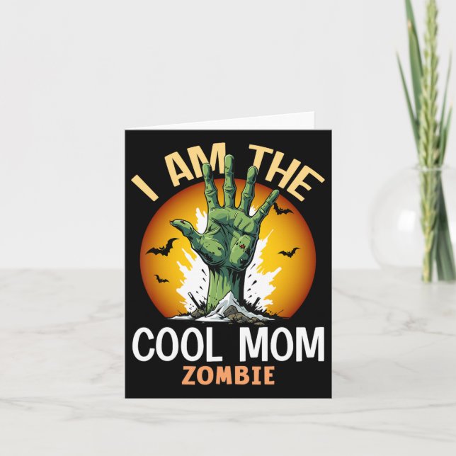Tarjeta Halloween coincidiendo con Guay Mom Zombie Costume (Anverso)