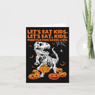 Tarjeta Halloween Comamos la puntuación de los niños salva