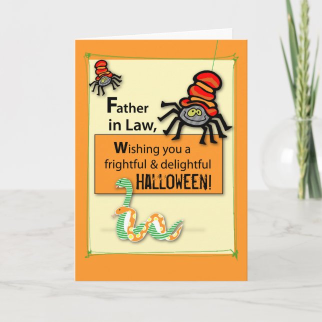 Tarjeta Halloween con bugs y silbidos de suegro (Anverso)