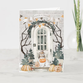 Tarjeta Halloween con truco confitado o trato