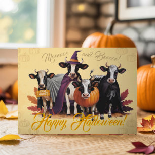Tarjeta Halloween con una divertida acuarela retro persona
