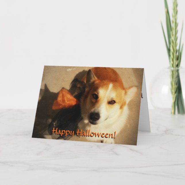 Tarjeta Halloween Corgi Card (Anverso)