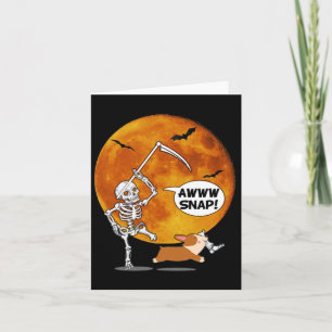 Tarjeta Halloween Corgi Reaper Scythe