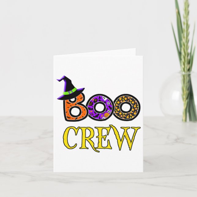 Tarjeta Halloween Costume Boo Crew (Anverso)