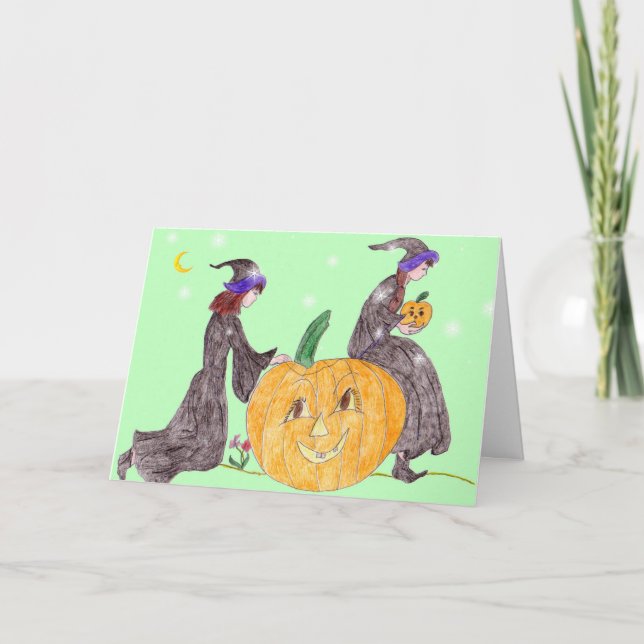 Tarjeta Halloween, creadores de calabaza (Anverso)