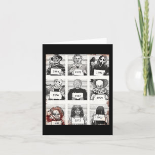 Tarjeta Halloween Creepé Legends Asesino Mugshots Fa de ho