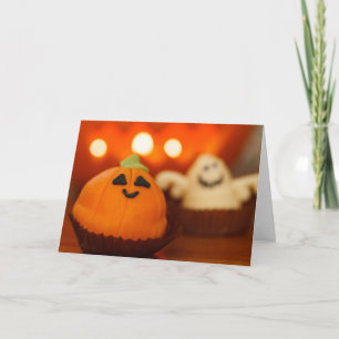 Tarjeta Halloween Cumpkin Ghost Cupcake