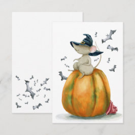 Tarjeta Halloween Curte Witch Mouse