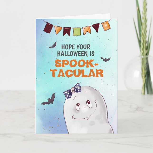 Tarjeta Halloween cutáneo fantasmagórico (Anverso)