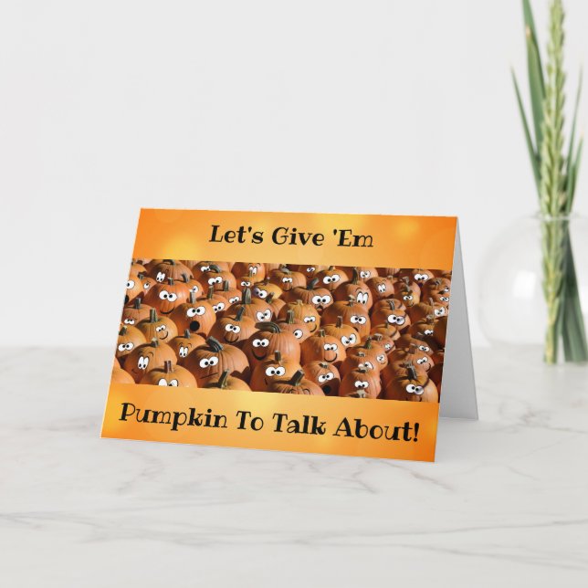 Tarjeta Halloween Cute Funny Calabaza otoño (Anverso)