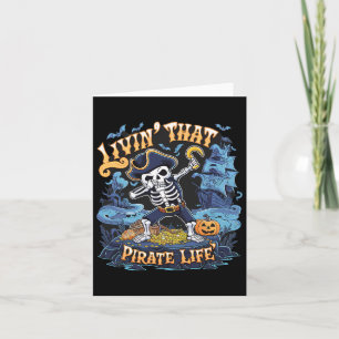 Tarjeta Halloween Dabbing Pirate Skeleton Simple Halloween