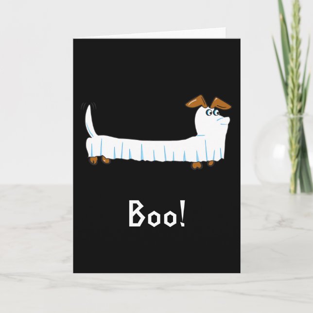 Tarjeta Halloween Dachshund (Anverso)