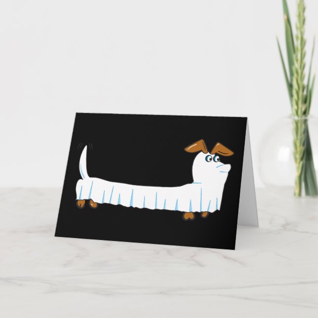 Tarjeta Halloween Dachshund (Anverso)