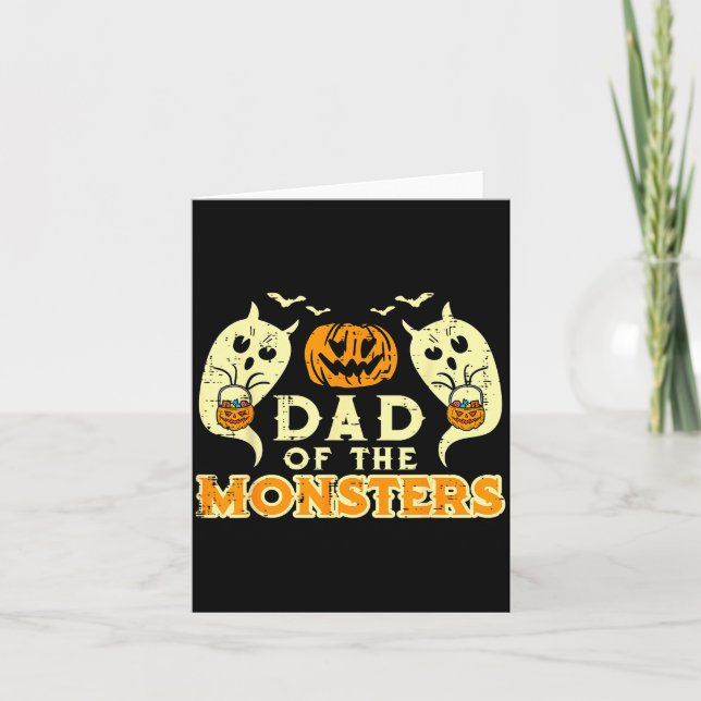 Tarjeta Halloween Dad Of Monsters Funny Family Costume Pap (Anverso)