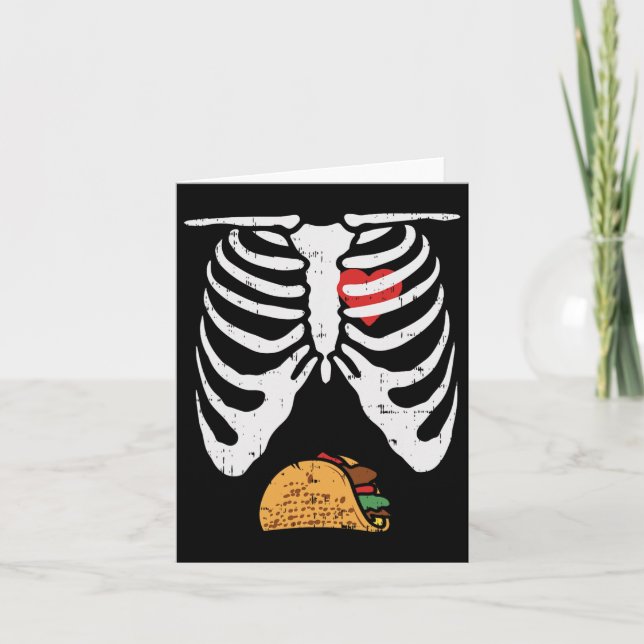Tarjeta Halloween Dad Skeleton Taco Belly Gracioso Embaraz (Anverso)