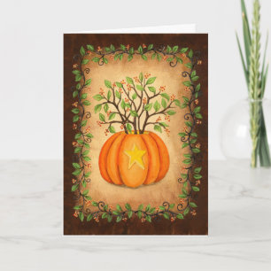Tarjeta Halloween de agridulce y calabaza