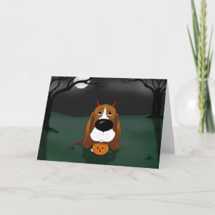Tarjeta Halloween de Basset