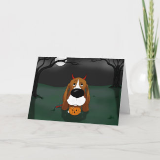 Tarjeta Halloween de Basset