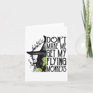 Tarjeta Halloween de bruja divertida no me hace volar
