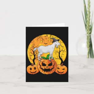 Tarjeta Halloween de cabra Calabaza divertida Goat Lover H