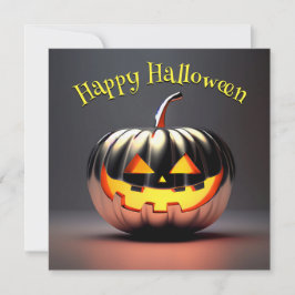 Tarjeta Halloween de calabaza brillante