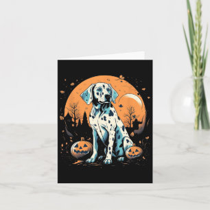 Tarjeta Halloween de calabaza dálmata disfraz perro cachor