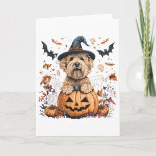 Tarjeta Halloween de calabaza de trigo fresco y más terrib