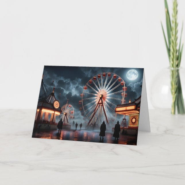 Tarjeta Halloween de Carnaval oscuro (Anverso)