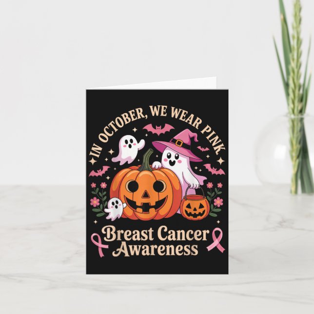 Tarjeta Halloween De Concienciación Sobre El Cáncer De Mam (Anverso)