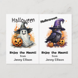 Tarjeta Halloween de Fiesta de escuela fantasma y 