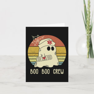 Tarjeta Halloween de Halloween Boo Boo Crew Nurse Fantasma