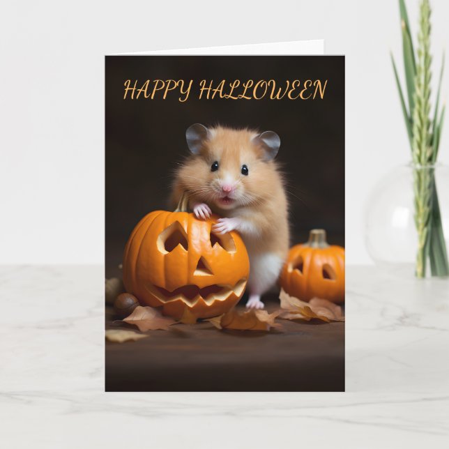 Tarjeta Halloween de Hamster (Anverso)