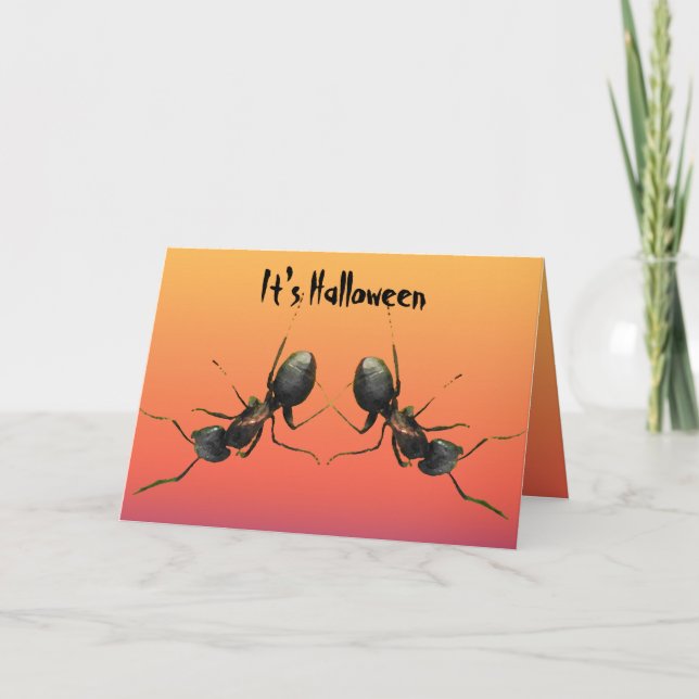 Tarjeta Halloween de hormigas bailarinas (Anverso)