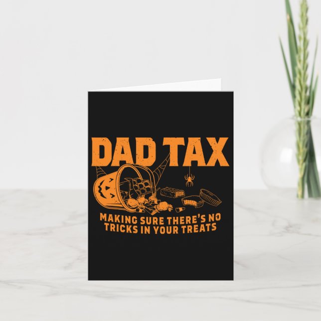 Tarjeta Halloween de Impuestos a Papás Graciosos (Anverso)