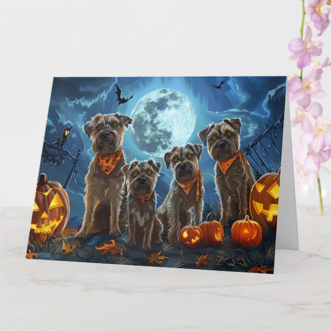 Tarjeta Halloween de la Bahía de Chesapeake Terrier (Orquídea)
