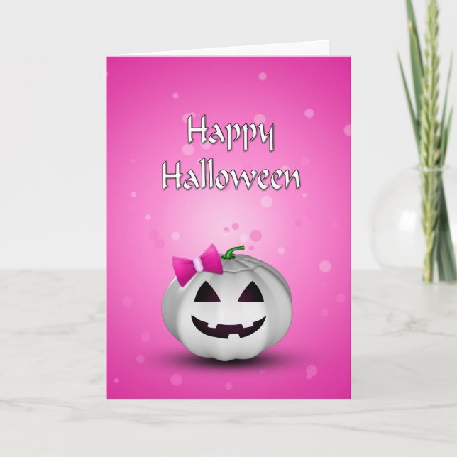 Tarjeta Halloween de la Calabaza Blanca (Anverso)