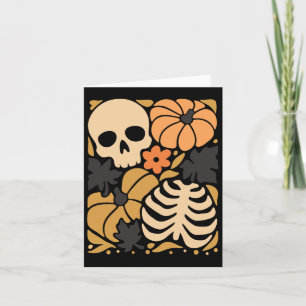Tarjeta Halloween de la Folklore floral de la Calabaza del