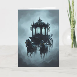 Tarjeta Halloween de la vagabunda de la carreta de caballo