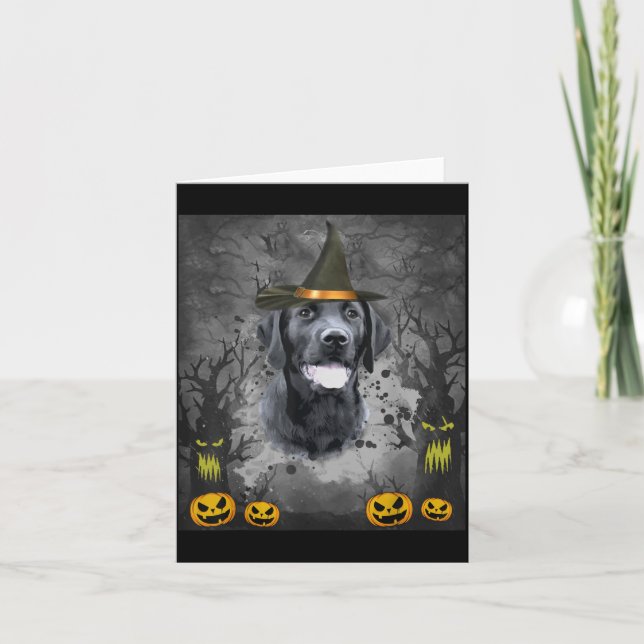 Tarjeta Halloween de Labrador (Anverso)