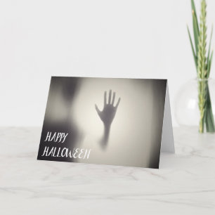 Tarjeta Halloween de manos fantasmales