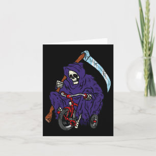 Tarjeta Halloween de Moda de Motociclismo Reaper