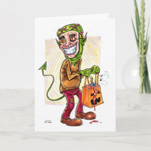 Tarjeta Halloween de Monster Trick o Treater
