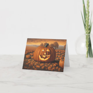 Tarjeta Halloween de parche de calabaza
