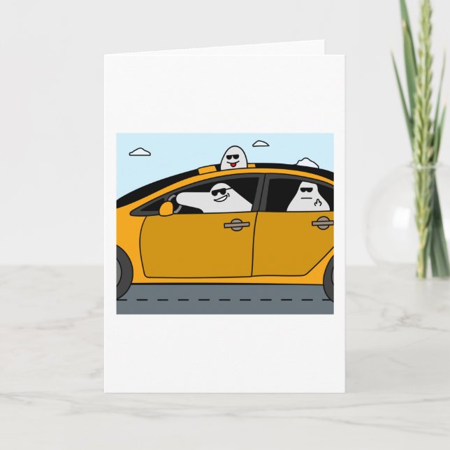 Tarjeta Halloween de pequeños fantasmas divertidos (Anverso)