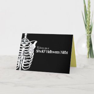 Tarjeta Halloween de Rayos X en Skeleton espeluznante