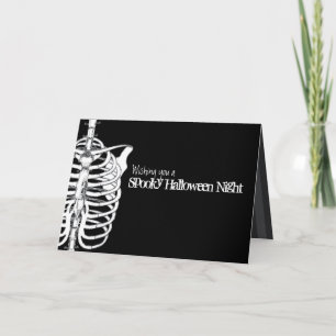 Tarjeta Halloween de Rayos X en Skeleton espeluznante