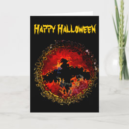 Tarjeta Halloween de Spooky Black Bat
