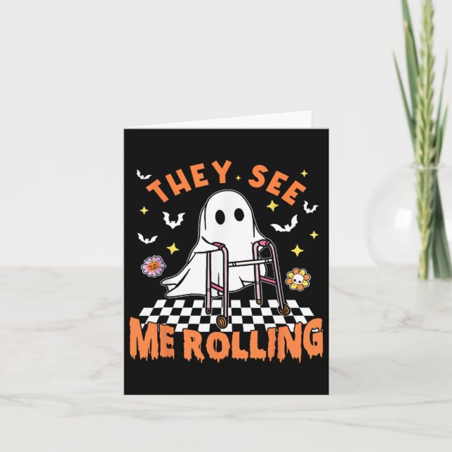 Tarjeta Halloween de Terapia Física Me Ven Rolling Spo (Anverso)