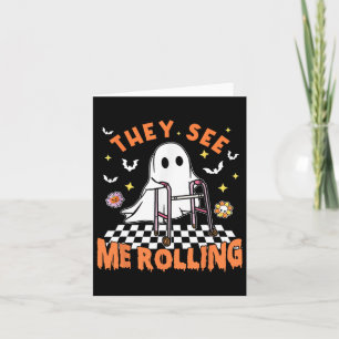 Tarjeta Halloween de Terapia Física Me Ven Rolling Spo